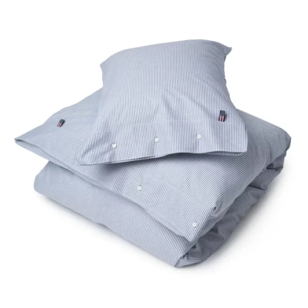 LEXINGTON Authentic Pin Point Oxford Bettwäsche-Bezug Streifen – 135×200 Cm – Navy/white 1