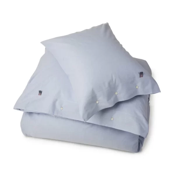 LEXINGTON Authentic Pin Point Oxford Bettwäsche-Bezug Uni – 135×200 Cm – Blue 1