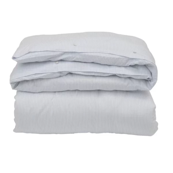 LEXINGTON Hotel Tencel Stripe Bettdecken-Bezug – 155×220 Cm – White/blue 1