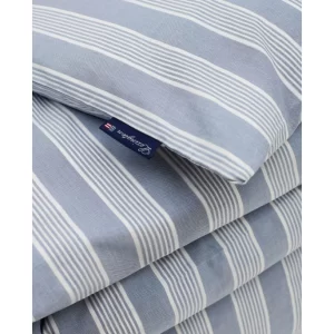 Lexington Striped Bettdecken-Bezug Aus Lyocell/Baumwolle – 135×200 Cm – Blue/off White 8