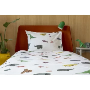SNURK PAPER ZOO Bettwäsche-Set – 155×220 / 80×80 Cm – Weiß Mit Motiv 8