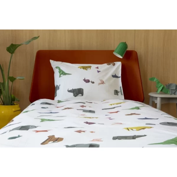 SNURK PAPER ZOO Bettwäsche-Set – 155×220 / 80×80 Cm – Weiß Mit Motiv 3