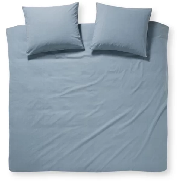 Damai Groove Flanell Bettwäsche-Set – 200×200 / 2x80x80 Cm – Denim 1