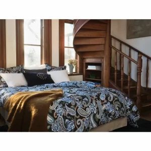 GANT Painted Paisley Bettdeckenbezug Aus Baumwollsatin – 155×220 Cm – Evening Blue 11
